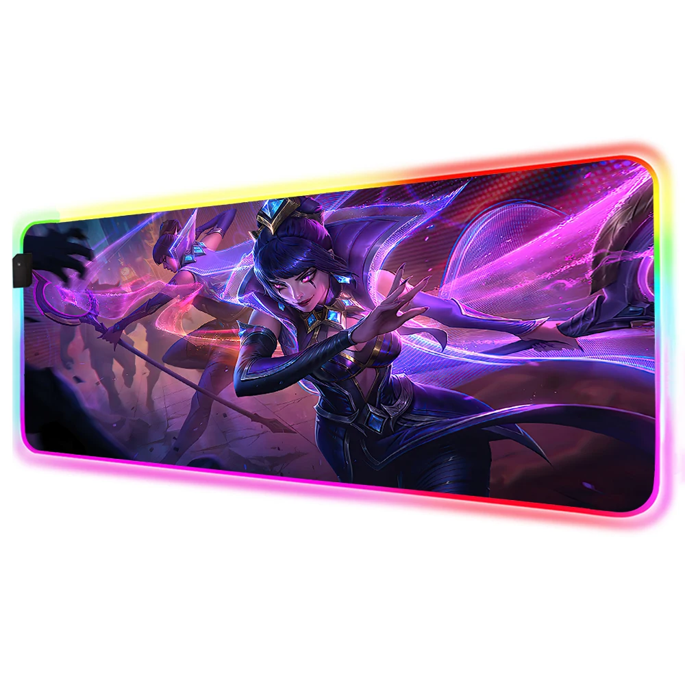 

Mairuige Game Mouse Pad League of Legends Ravenborn Leblanc RGB Gamer Accessories LED MousePad XL Game LOL Mobile Game Mouse Pad