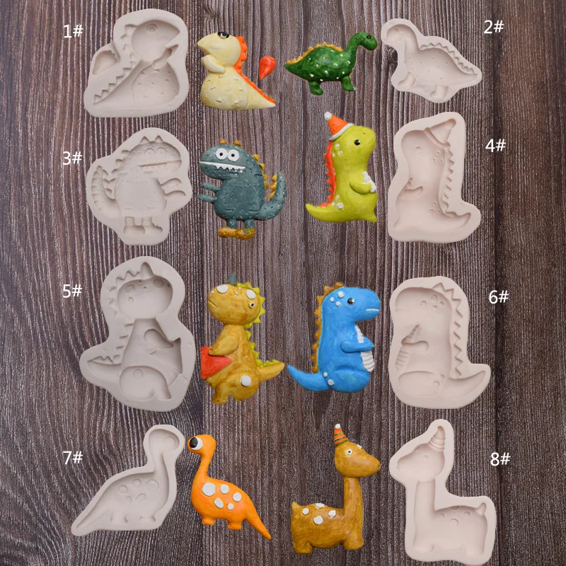 1pc Silicone Mold 8 Dinosaur DIY Clay Epoxy uv Resin Casting Molds Set for Making Finding Accessories Jewelry Home decration Cak silicone mold for resin international chess shape silicone diy clay epoxy pendant molds for jewelry