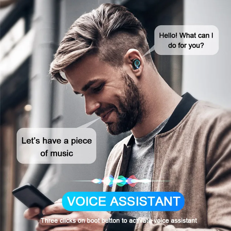 Teamyo Bluetooth V5.0 наушники TWS беспроводные Bluetooth наушники 8D стерео беспроводные наушники спортивные наушники гарнитура для телефона