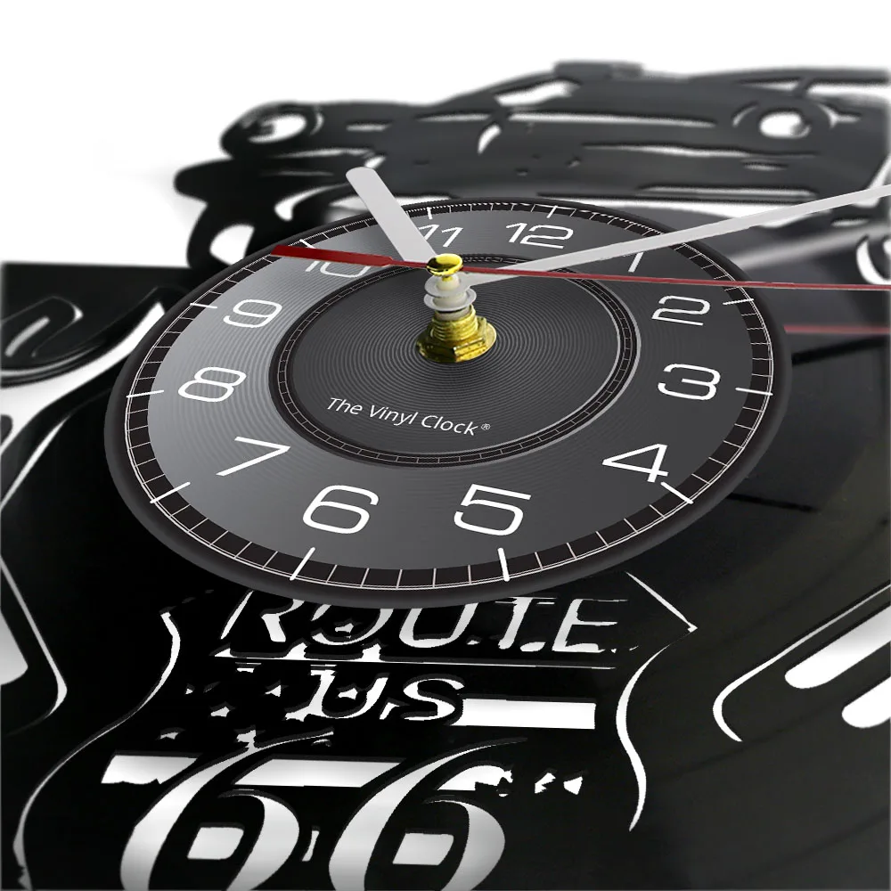  Reloj de la ruta 66 reloj de pared placas de corte Out Metal Estados Unidos árabe 40 cm Hometime  
