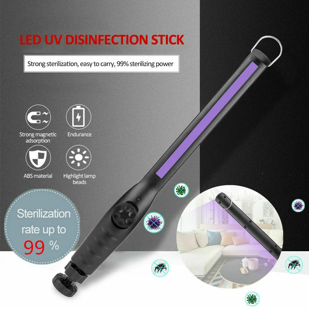 UV-C luz germicida desinfecção ultravioleta embutida bateria recarregável 30 contas led portátil portátil portátil esterilizar o tubo
