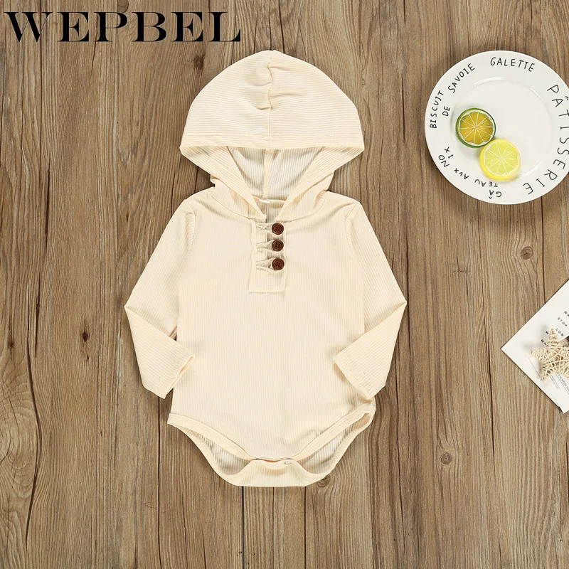 WEPBEL/зимняя одежда для малышей 0-24 м; комбинезоны для новорожденных девочек и мальчиков; Трикотажный Хлопковый комбинезон с длинными рукавами; комбинезон одежды снаряжение