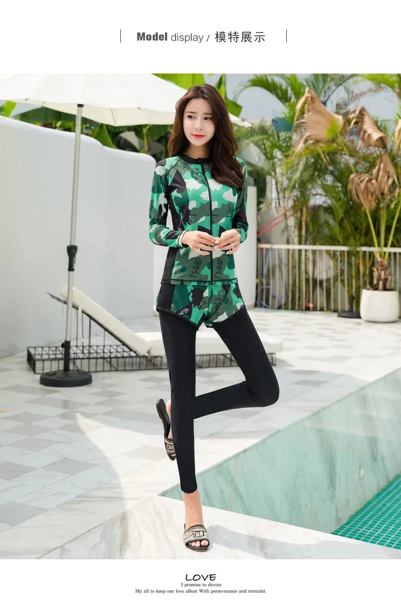 Women's Swimsuits Separate May Beach Bath Suits Long Sleeve Swimsuit For Women Drying Pants Dress Viscose Solid Rashguard