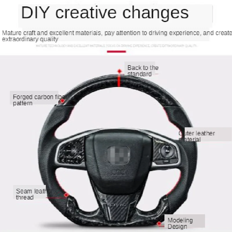 For Honda Civic 2016-2020 10th generation carbon
