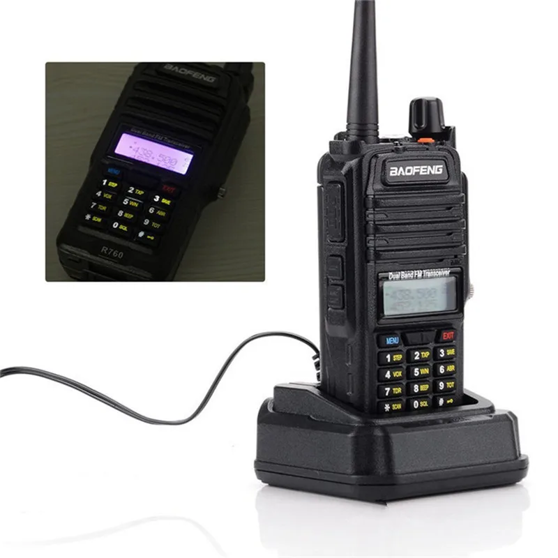 Baofeng BF-R760 водонепроницаемый переговорный с наружным офисным двойным дисплеем и двойным резервным УФ рации