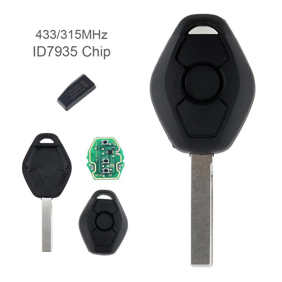 1 Button Replacement Key Case Shell With Light To Fits BMW 3 5 6 7 8 Z3 SERIES
