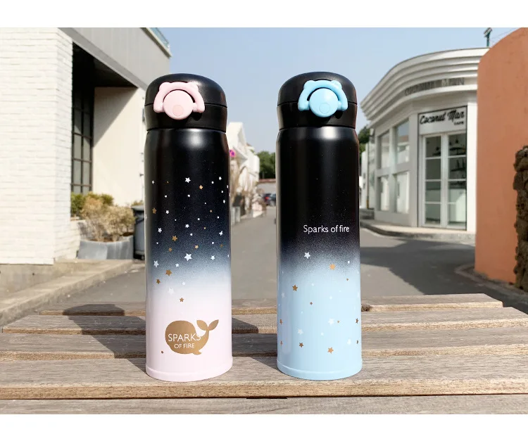 Корейский Shine Star Bounce Bullet термосы из нержавеющей стали герметичное уплотнение термосы портативный стакан для воды для мужчин женщин студентов