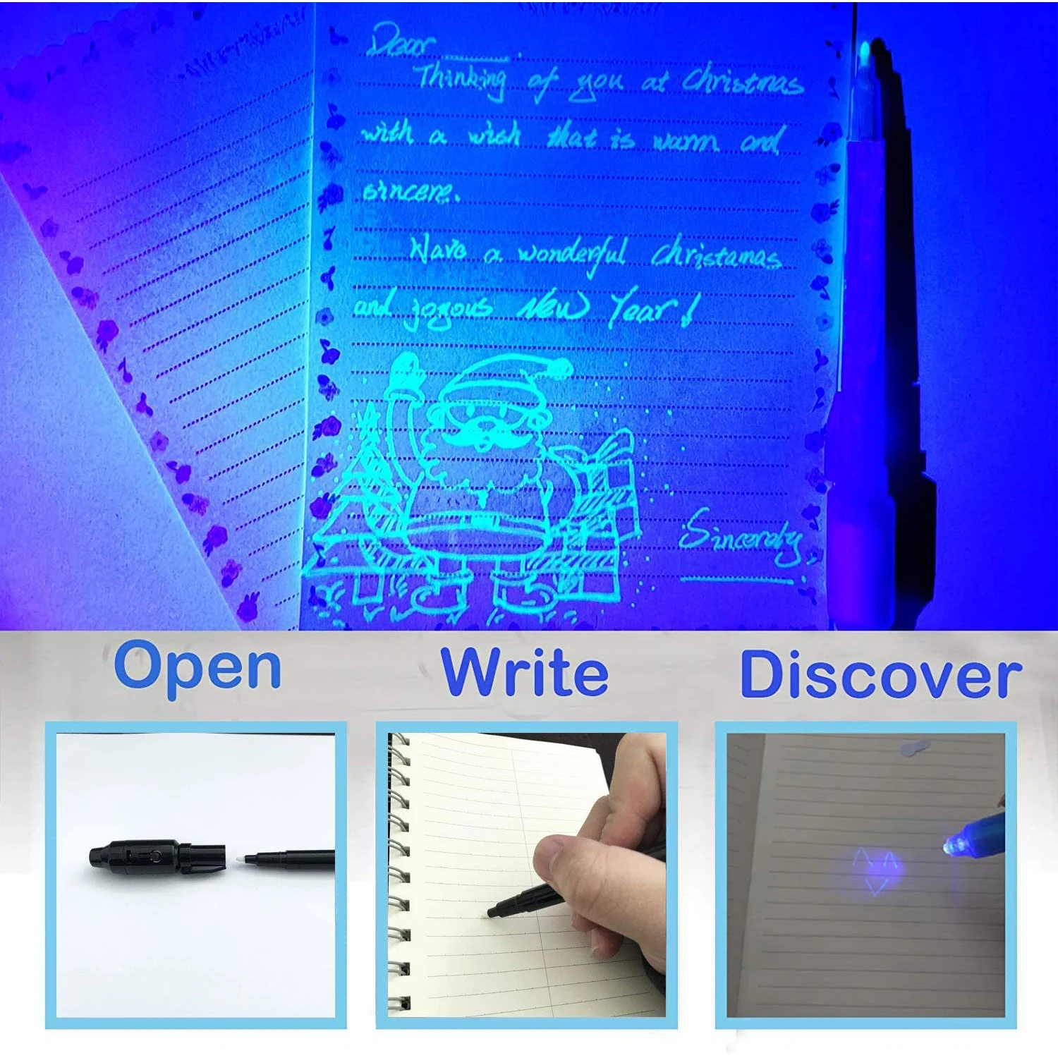 4pcs, Stylo À Encre Invisible Stylo Espion À Encre Invisible Qui Disparaît  Avec Lumière UV Pour Message Secret Et Sacs De Friandises Jouets Couleurs