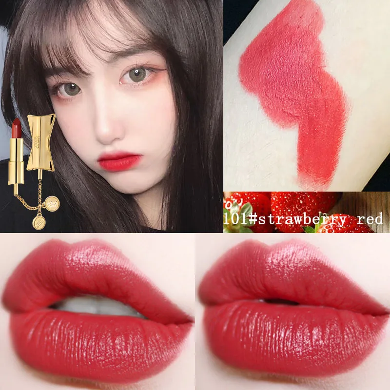 strawberry red Горячая Распродажа, водостойкая матовая губная помада HOJO, бархатная тусклая стойкая губная помада, роскошная губная помада, корейский Макияж для губ - Цвет: strawberry red