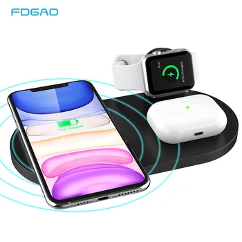 

3 in 1 Fast Wireless Charging Station for Apple Watch AirPods 2 Pro 15W Qi Charger Stand For iPhone 11 XS XR X 8 Samsung S20 S10