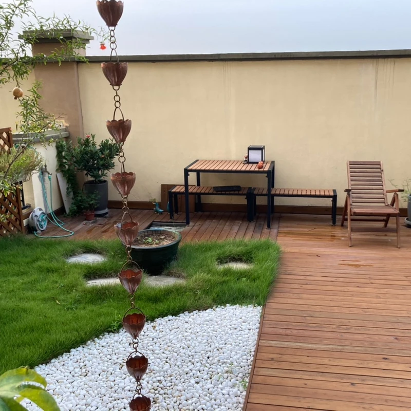 260cm Copper Rain Bell Drainage Chain Water Diversion Chain Temple Homestay Villa Gutter Japanese Courtyard Copper Guide Rain Ch