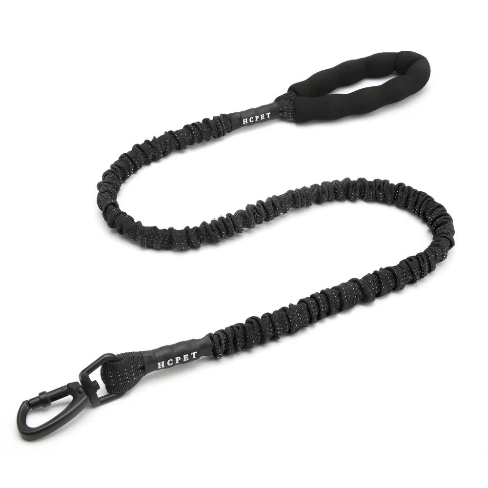 Large Dog Rope 2m 1.5m Big Dog Reflective Leashes Walking Strong Dog Collar Traction Harness Round Nylon Medium Dog Lead Belt - Color: Black