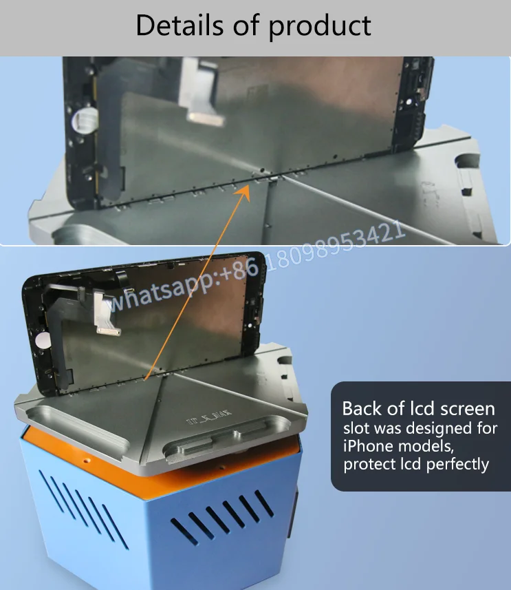 Sameking ЖКД горячая пластина машина для iphone x xs max xr 360 градусов Мультифункциональный с ЖК-дисплеем Отдельная машина