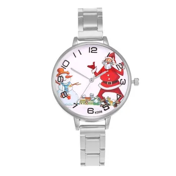 

Casual Fashion Alloy Watch Santa Claus Snowman Printed Ultra-thin Lightweight and Durable for Women Girls LL@17