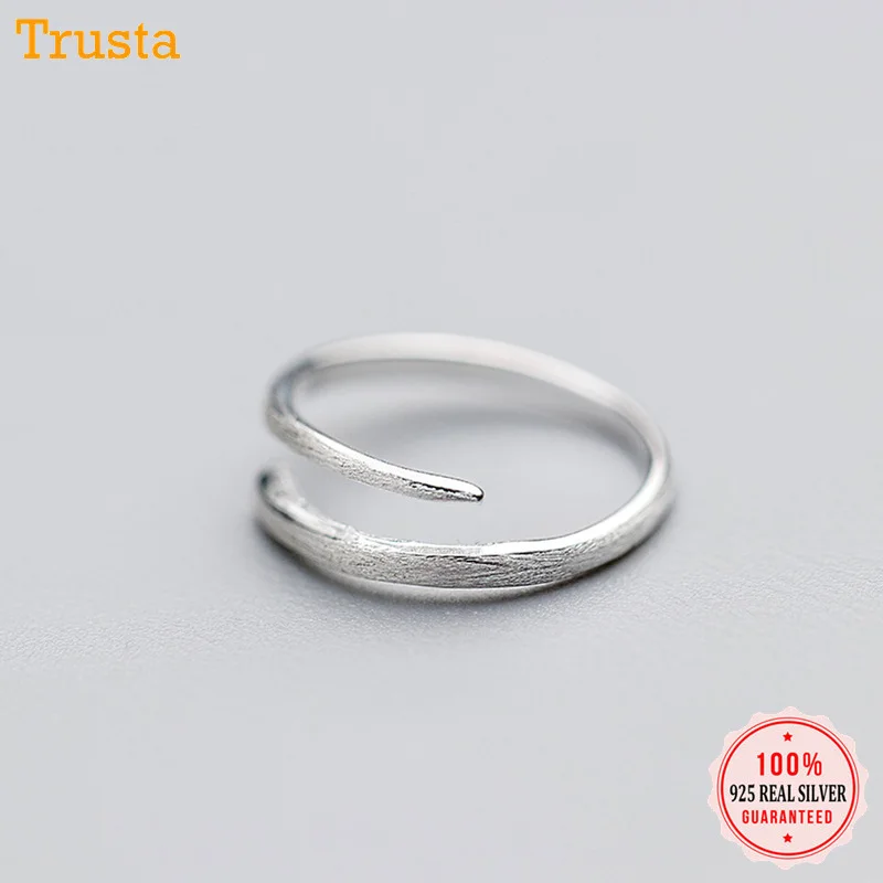 Trustdavis 100% 925 твердая проволока из настоящего серебра коктейльное Открытое кольцо