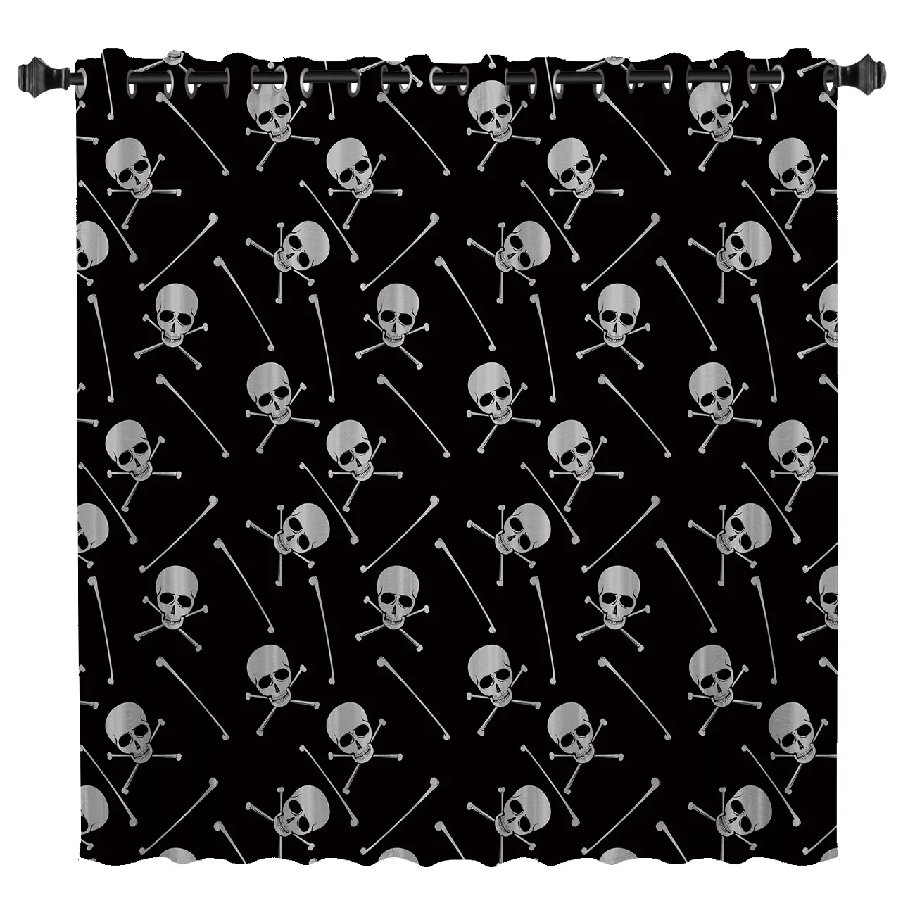 Хэллоуин Череп занавес для комнаты s большой окна освещение гостиной затемненная