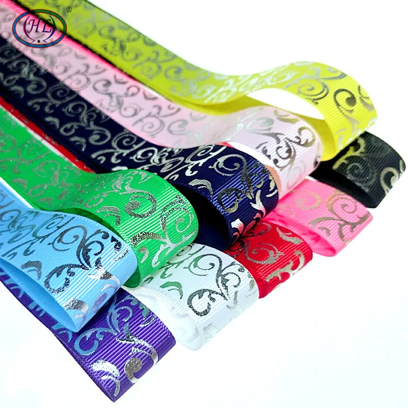 HL 5/10/50 Yards 25mm Hot Stamping Grosgrain Ribbons Wedding Party Christmas Decorations DIY Sewing Crafts For Gift Packing Belt ribbon decoration,ribbon supplies,wrapping ribbon,grosgrain ribbon,sewing ribbon,christmas ribbon