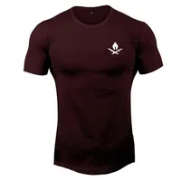 2021 nowa markowa odzież fitness Running t shirt mężczyźni O-neck t-shirt bawełna kulturystyka koszulki sportowe topy gym men t shirt 4