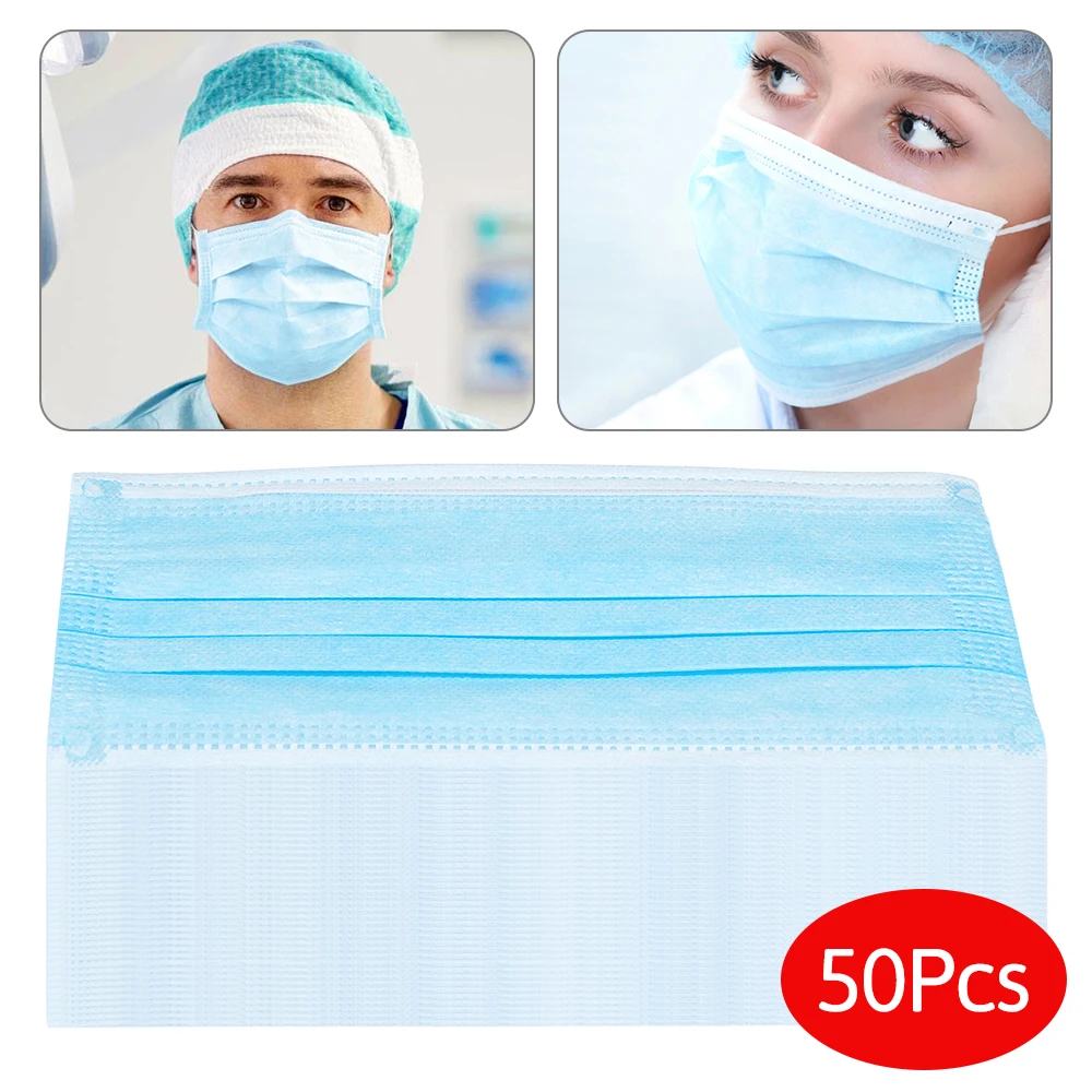 

50PCS/Lot Disposable Mask Anti-Fog Mouth Dustptoof 3 Layers Masks Safety Masks Face Protection