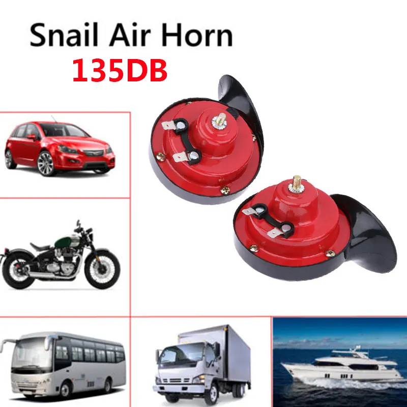 Snail Horn Pair of Dual Tone Loud Car 12V 135db Universal for Truck Car Boat Bike