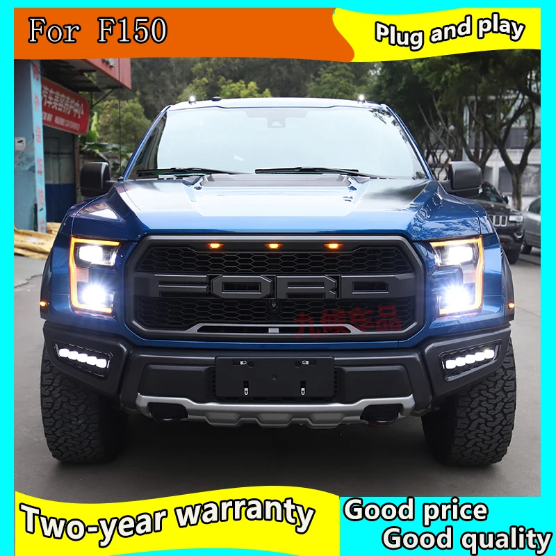 Автомобильный Стайлинг корпус передней фары для Ford F150 Raptor светодиодный фары- DRL дневные ходовые огни Биксеноновые HID аксессуары