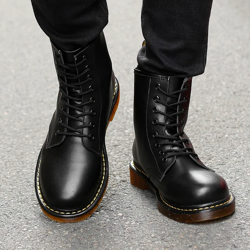 Genuine Leather Men Boots Motorcycle Boots Men Jason Martins Military Desert Ankle Boots Brown Fashion Men Shoes Botas Hombr