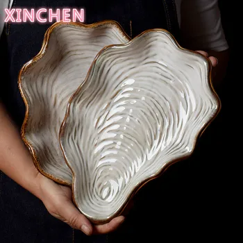 

Japanese Dish Creative Dish Personality Irregular Ceramic Tableware Fruit Dish Snack Plate Dessert Tray Sushi Dishes