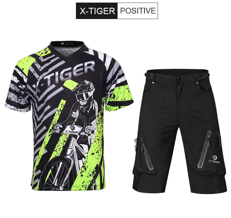 Футболка X-Tiger для езды на горном велосипеде с защитой от ультрафиолета, велосипедная майка DH, комплект для спуска на гору, велосипедная рубашка, спортивная одежда для гонок