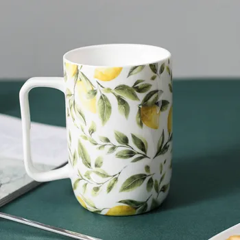 

Porcelain Coffee Cup with Flowers with Handle Retro Milk Mug Nordic Personnalisable Caneca Minimalist Coffee Office Mug HH50MK