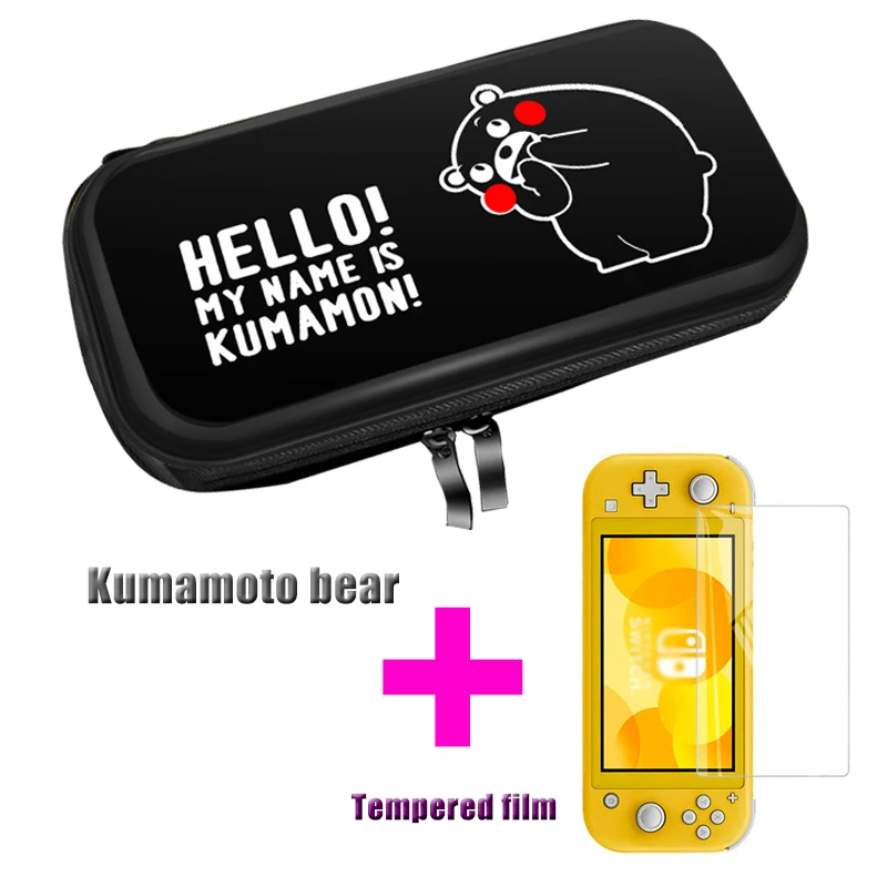 Kumamoto bear Портативный защитный жесткий чехол для переноски, сумка для хранения с переключателем, для переключателя Mini Lite, аксессуары+ закаленное покрытие - Цвет: Kumamoto bear