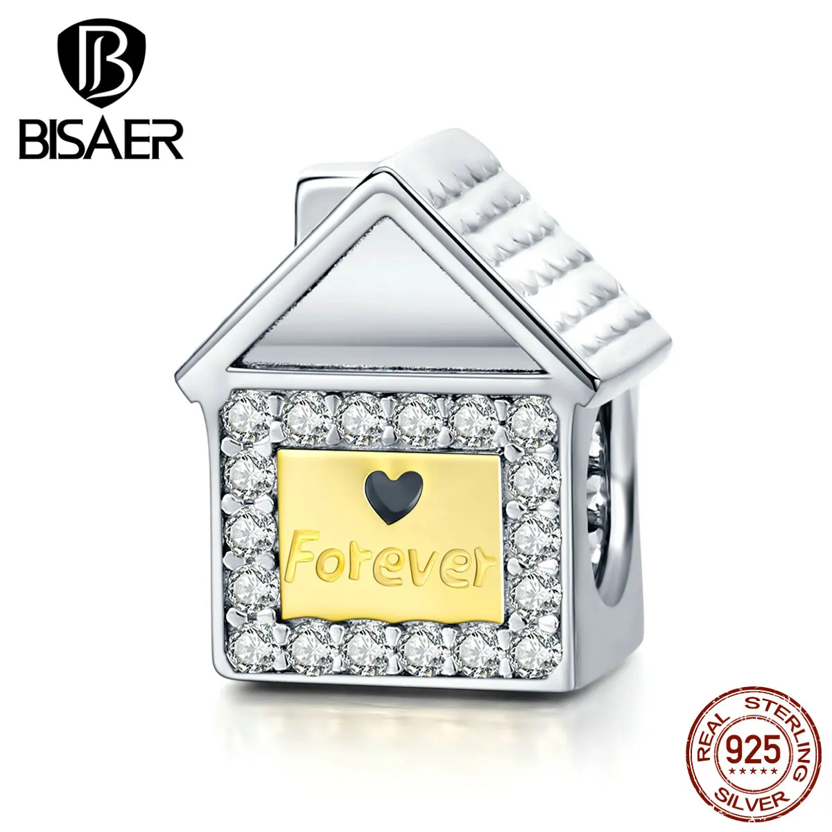 BISAER 925 пробы серебро семья навсегда Шарм для серебряный браслет с шармами Женские Ювелирные изделия Подарки GXC1330