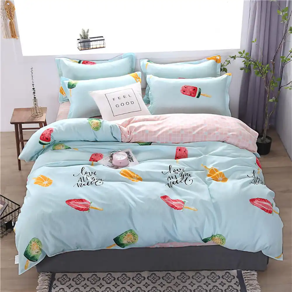 Thumbedding Colorful Popsicle Bedding Set Queen Size Cute Light