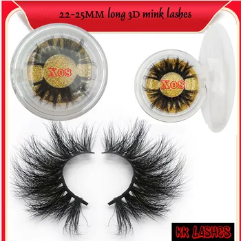 

KITSAKORN extra long eyelashes Mink eyelash 3d false eyelashes Natural mink eyelashes 25mm eye lashes mink custom label