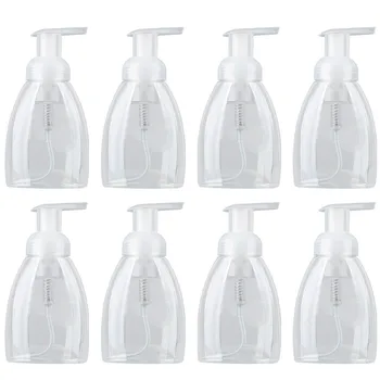 

250ML Liquid Soap Foam Refillable Bottles Hand Wash Body Bottle Jar Travel Clear Squeezed Hand Sanitizer Dispenser Bottle 8Pc