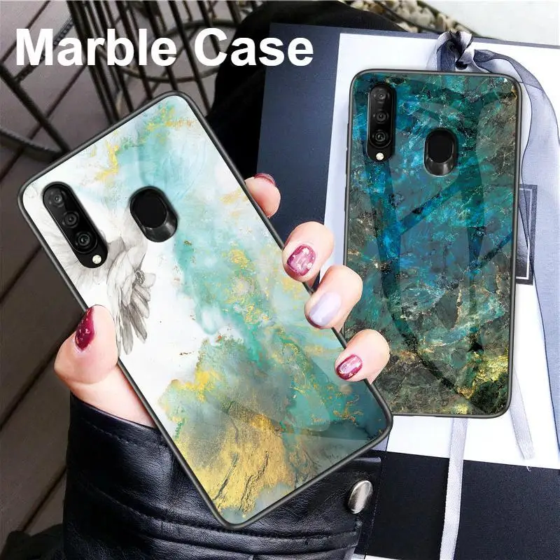 

Luxury Marble Tempered Glass Phone Case For Samsung Galaxy S10E S8 S9 Plus S7 Note8 9 10 Pro M20 M10 A80 A90 A70 A50 A30 A10 A20