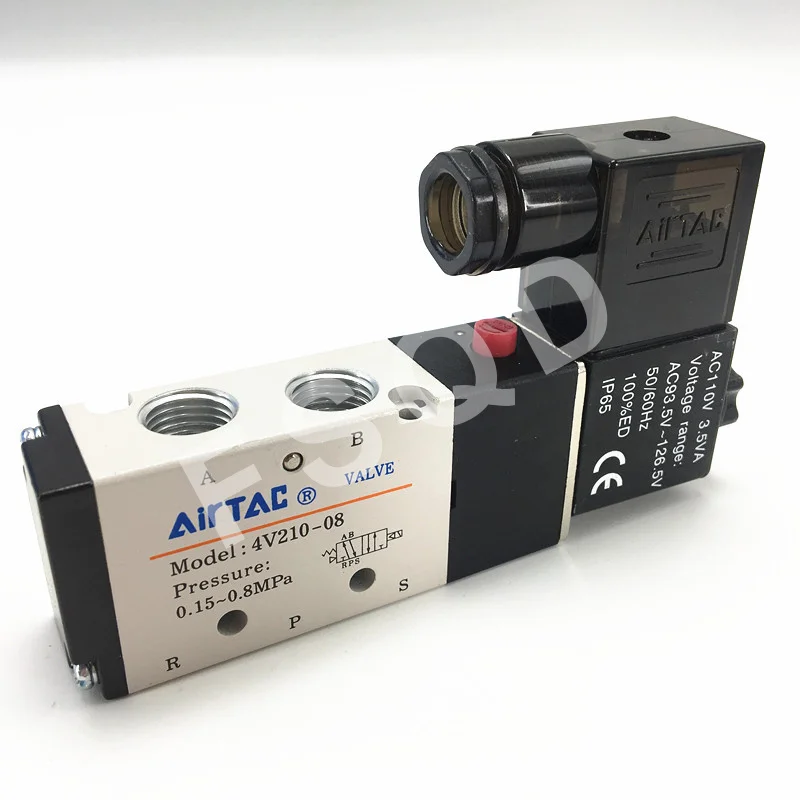 4V210-08 DC12V DC24V AC220V AC110V 1/" 5 способ 2 Позиции Airtac Электрический электромагнитный клапан 4V200 серии регулирующий клапан - Цвет: 4V210-08  110VAC