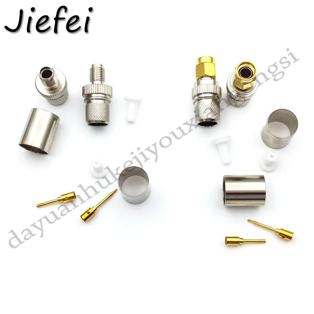50-100pcs RF Connector ( RP ) SMA male / female jack crimp RG8 RG213 LMR400 RG214 cable straight