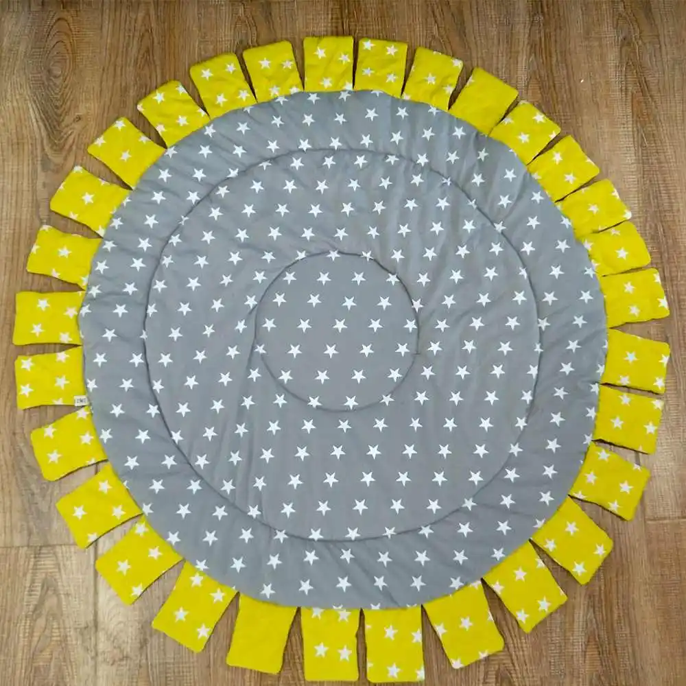 

Hot KAMIMI Sunflower Star Round Carpet Children'S Room Game Crawling Mat Baby Blanket Children Climbing Carpet