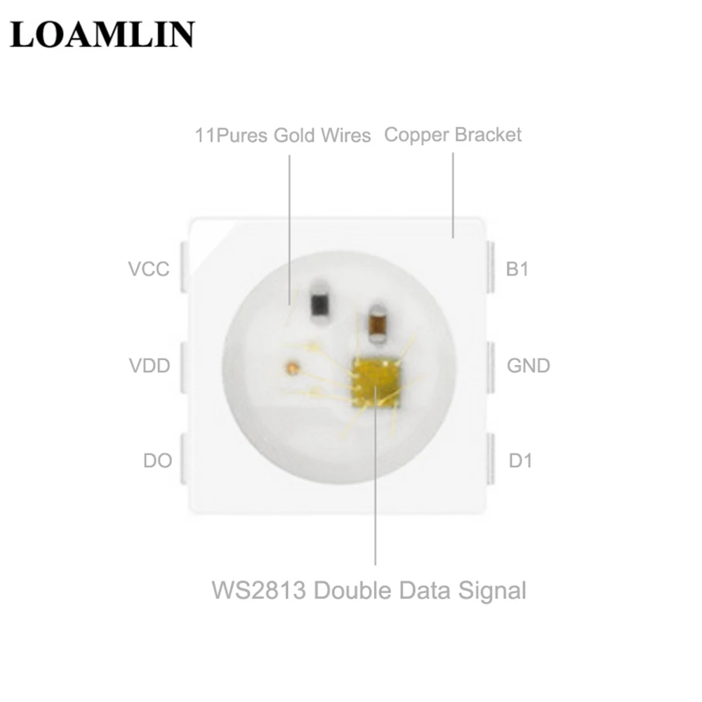 WS2813(WS2812B обновление) цветная(RGB) светодиодная Пиксельная полоса 30/60/144 Пиксели/светодиодов/м двойной сигнальный светодиод индивидуальный адресат WS2812 IC DC5V