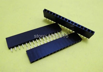 

Free shipping 200PCS 2.54mm 1 X 16 Pin Gold-plated Single Row Straight Female Pin Header ROHS