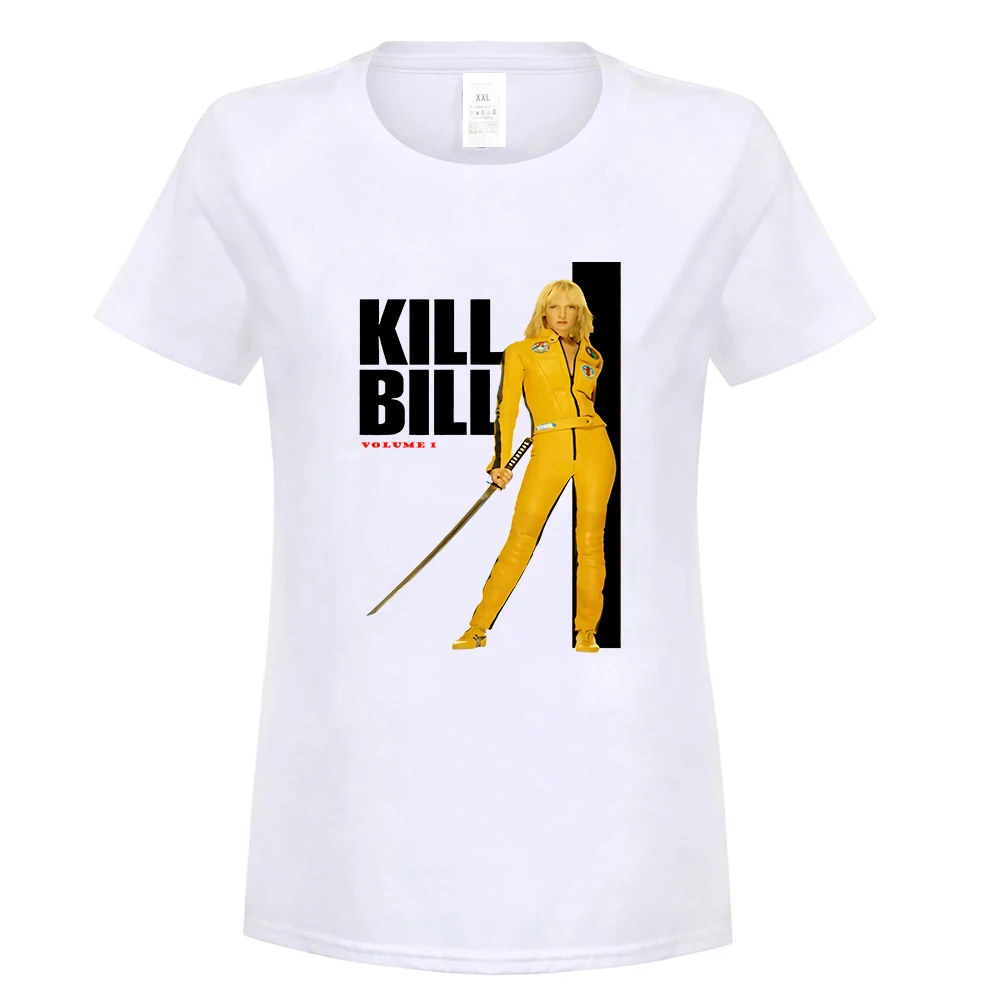women white Kill Bill желтый костюм плакат лицензионный, для взрослых Футболка новые тренды футболка - Цвет: women white