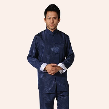 

New Chinese Traditional Men's Satin Rayon Kung Fu Suit Vintage Long Sleeve Tai Chi Wushu Uniform Clothing M L XL XXL 3XL L070602
