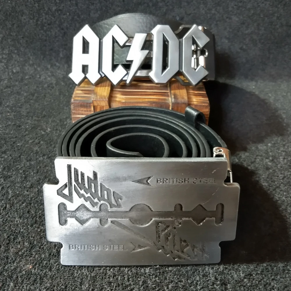WesBuck бренд ACDC вырез рок тяжелый металл музыка пряжки ремня крутой ковбой Паракорд Hebilla