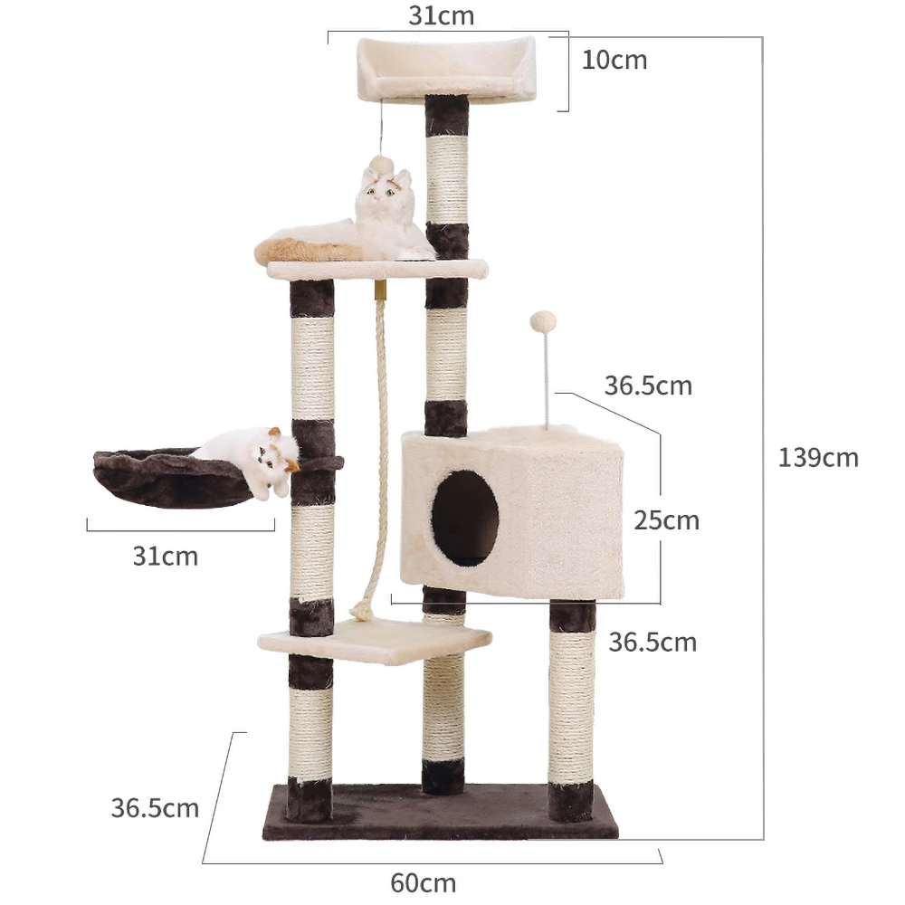 54in Cat Scratch Furniture Pet Tree Tower Cat House Tree Pet Products