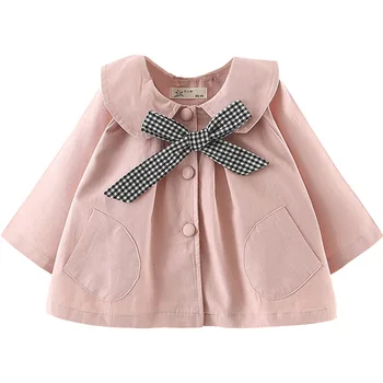 

2019 Newborn Kids Girl Jackets Baby Windbreaker Coat Cute Bow Baby Fashion Outerwear Infant For Girls 0-24M Children Clothes