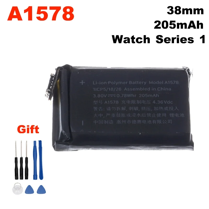 Для Apple watch 38 мм Series 1 A1578 100% оригинальный a1578 аккумулятор 205 мАч + Бесплатные инструменты|Аккумуляторы для