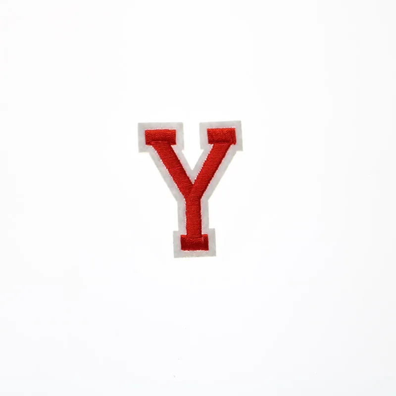 1 английская буква вышитая красная 26 букв Вышивка Ткань Одежда Diy Наклейка бирка для одежды узор швейная нашивка - Цвет: Y