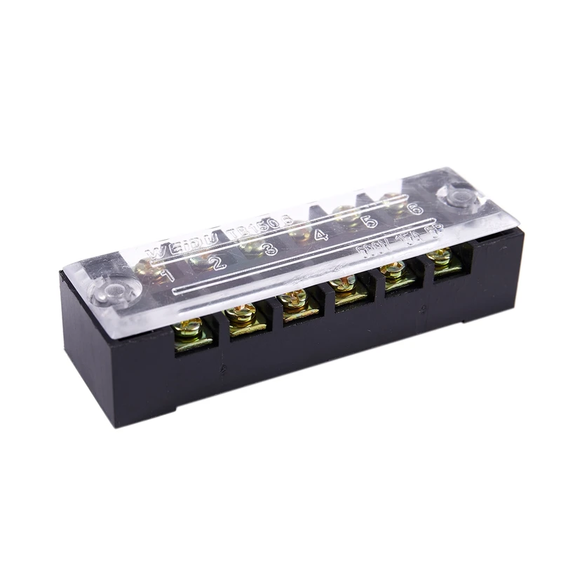 4 Pcs 15A Dual Row 6P Screw Connector Electric Barrier Terminal Block