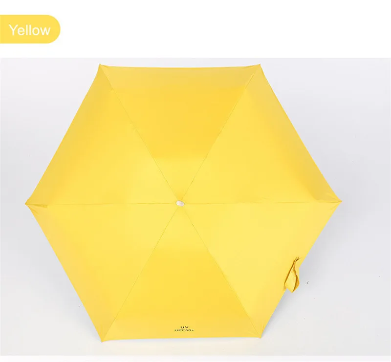 DMBRELLA анти-УФ карманный мини-зонтик дождь для женщин ветрозащитный прочный 5 складной солнцезащитный зонтик портативный Солнцезащитный Женский зонтик - Цвет: Yellow