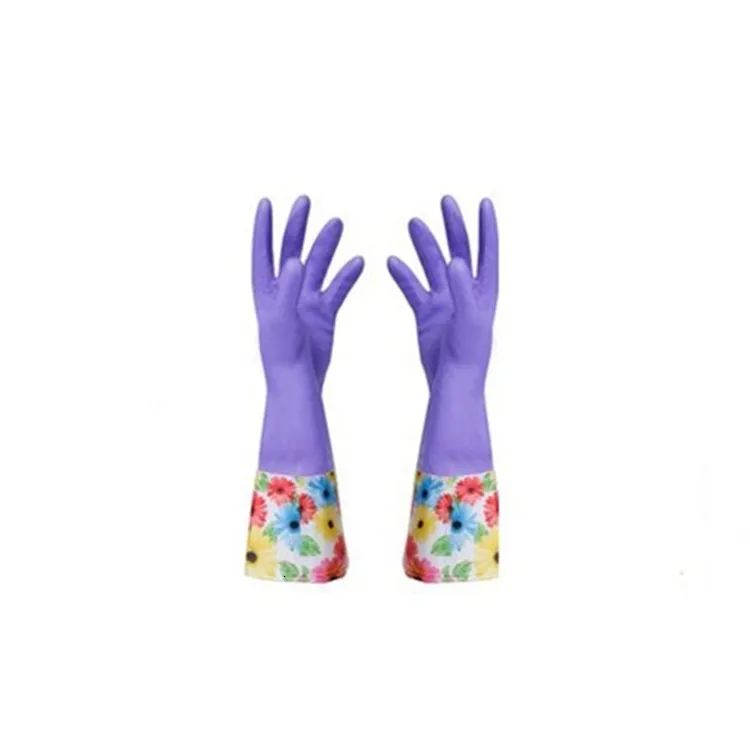 Purple cashmere Перчатки для мытья посуды, для кухни, утолщенные, резиновые, латексные, водонепроницаемые, пластиковые, цементные, резиновые, для дома - Цвет: Purple cashmere
